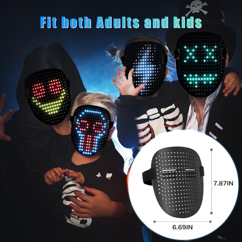 LED Pixel Mask with 50+ designs & Gesture Control