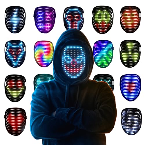 LED Pixel Mask with 50+ designs & Gesture Control